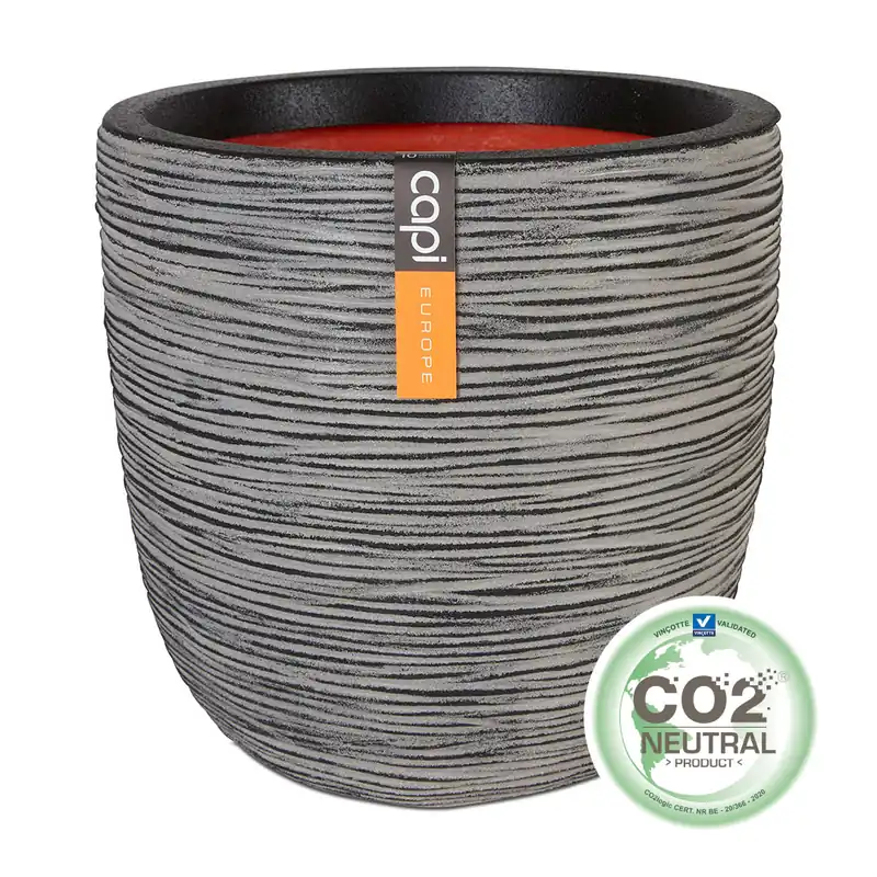 Pot bol rib 35x34 antraciet - Fabrieksprijs