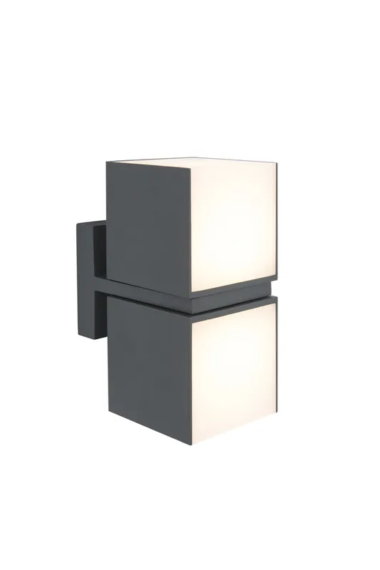 Opruiming | Cuba wandlamp met 2 lichkoppen donkergrijs led 24.4w