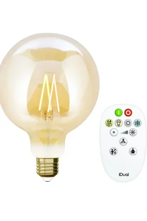 Idual filament bulb g125 e27 806lm ambergoud + remote | Dagdeal