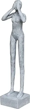 Standbeeld See No Evil zandsteen beige - Nieuw in de shop