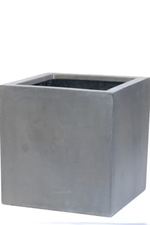 Expreslevering | Bloembak Fiberstone kubus 30x30cm grijs