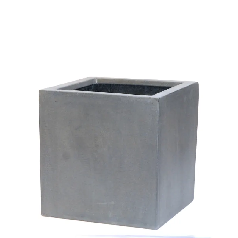 Expreslevering | Bloembak Fiberstone kubus 30x30cm grijs
