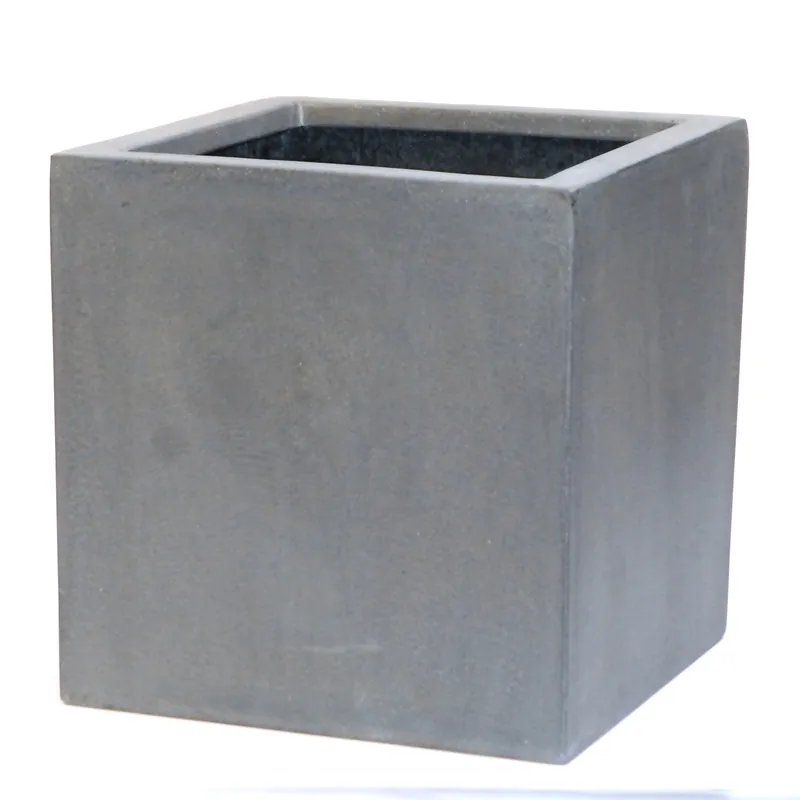 Hoog gewaardeerd - Bloembak Fiberstone kubus 20x20cm grijs