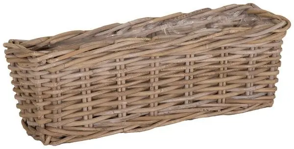 Zolang de voorraad strekt | Mand Evi rechthoek naturel 50x15x17cm
