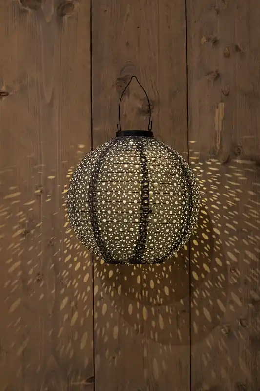 Direct bestellen - Solar lampion 25cm grijs/marrakesh