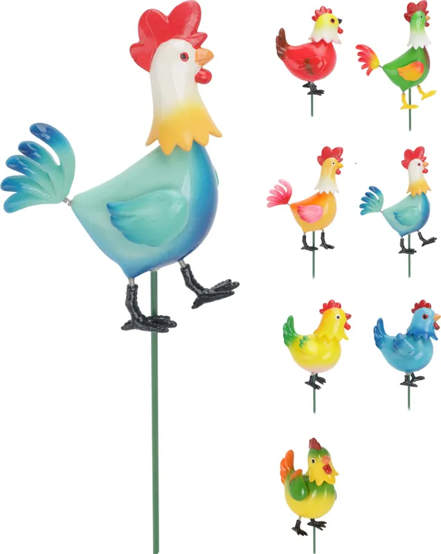 Tuinprikker haan en kip 69cm | Bespaar nu