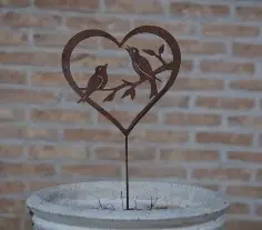 Voeg toe aan winkelwagen | Tuinsteker hartje met vogels