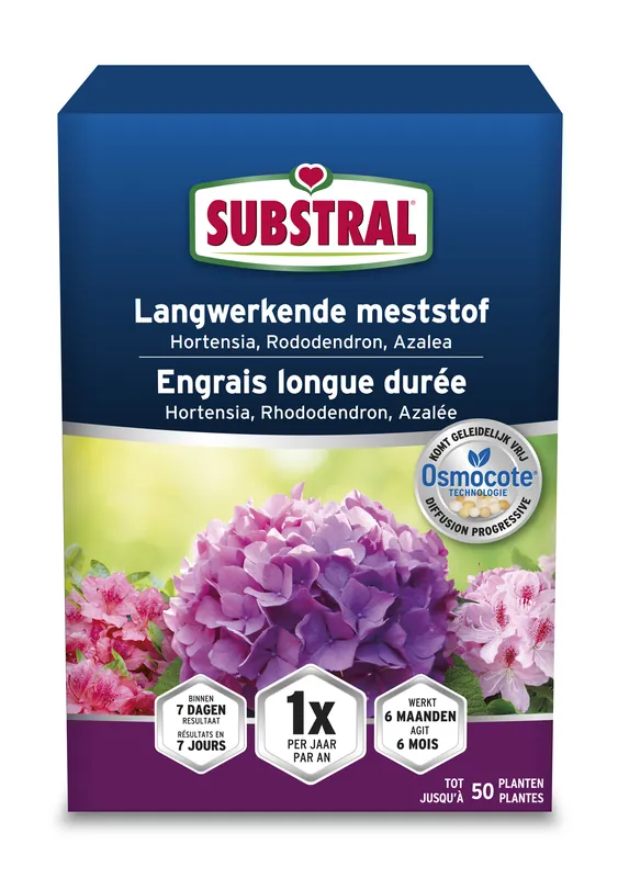 Langwerkende meststof voor Hortensia, Rhododendron en Azalea Osmocote 750g - Zeer goed beoordeeld