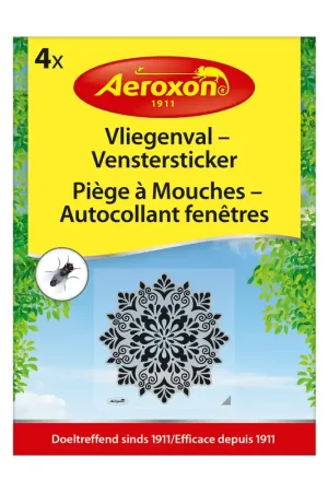Vliegenval - Venstersticker met motief 4 stuks | Scherp geprijsd