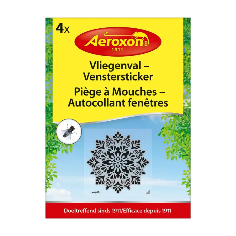 Vliegenval - Venstersticker met motief 4 stuks | Scherp geprijsd