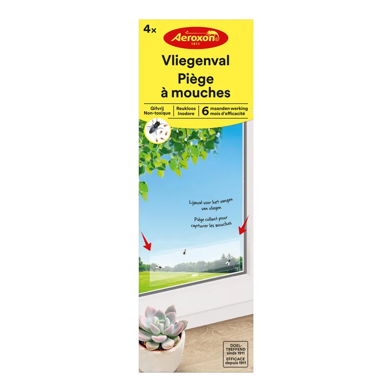 Vliegenval - raamsticker 4 stuks - Korting