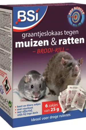 Nu beschikbaar - Graantjeslokaas tegen muizen en ratten Brodi-Kill