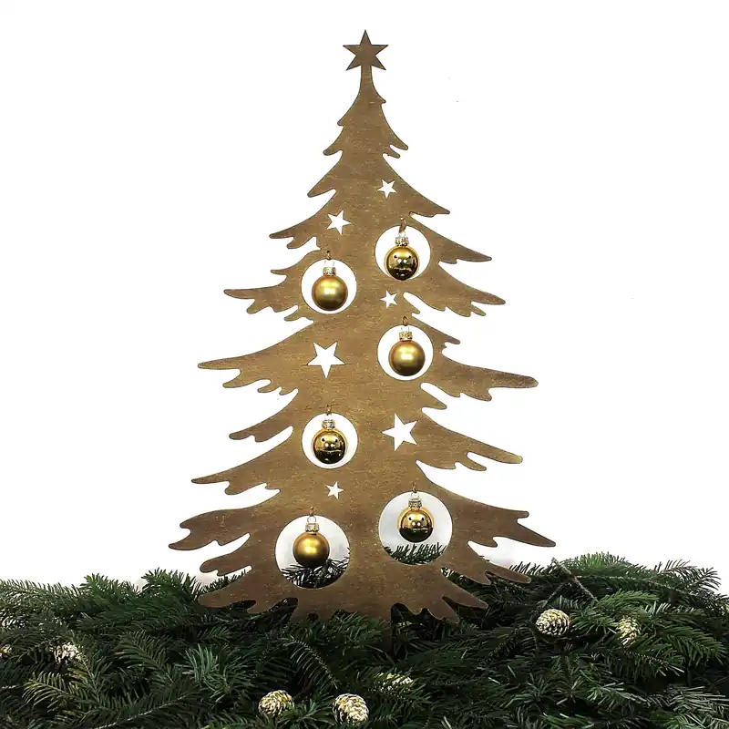 Aanbieding | Denneboom op basis om kerstballen in te hangen - small