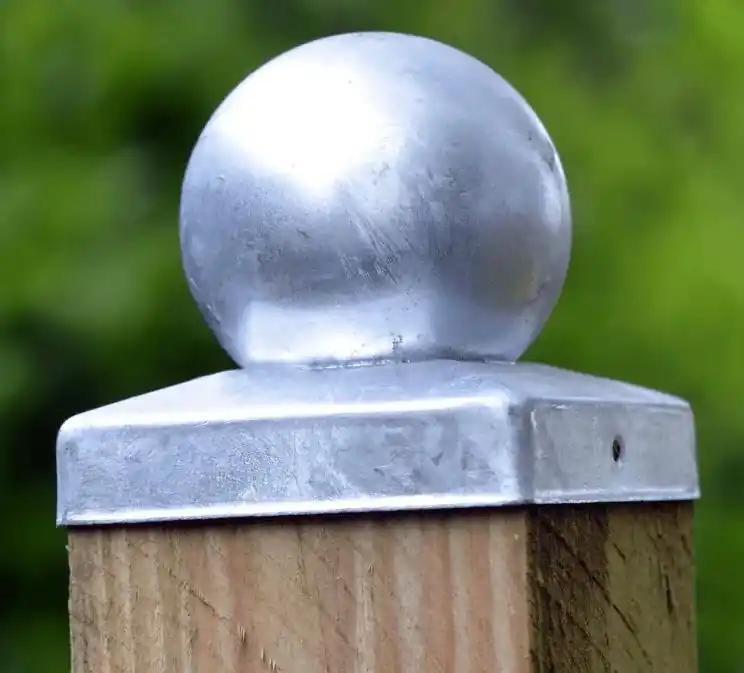 Paalornament vuurverzinkt bol paalkap voor tuinpaal 91x91mm | Eenvoudig retourneren