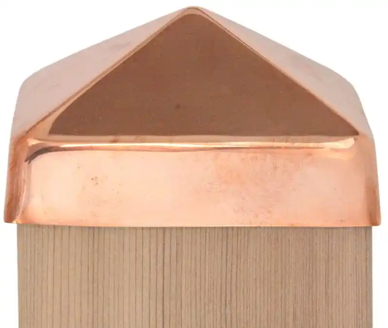 Sale - Paalornamenten koper piramide 71mm paalkap voor tuinpaal