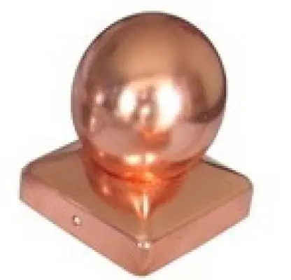 Favoriet van klanten - Paalornament koper bol paalkap voor tuinpaal 71x71mm