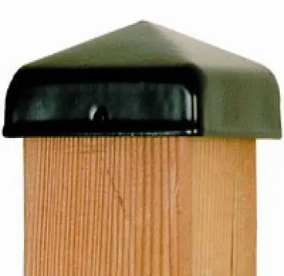 Nieuw gelanceerd - Paalornament piramide zwart paalkap voor tuinpaal 91mm