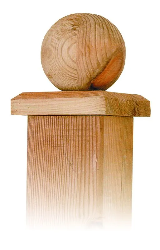 Paalornament hout bol paalkap voor tuinpaal 80mm - Snelle levering