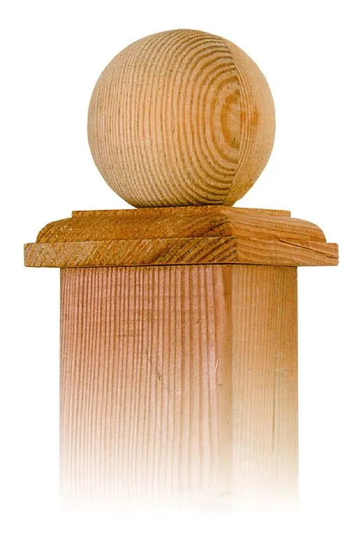 Paalornament hout bol paalkap voor tuinpaal 100mm - Professionele kwaliteit