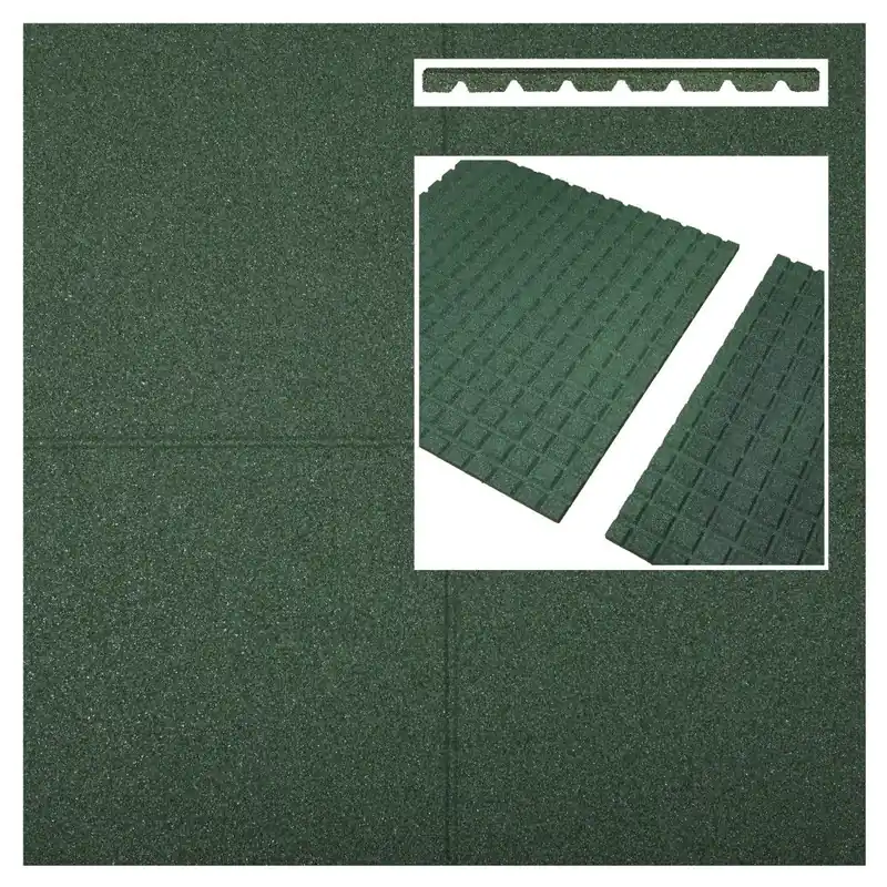 Rubberen tegels groen 500x500x45mm prijs per m2 - Meest verkocht