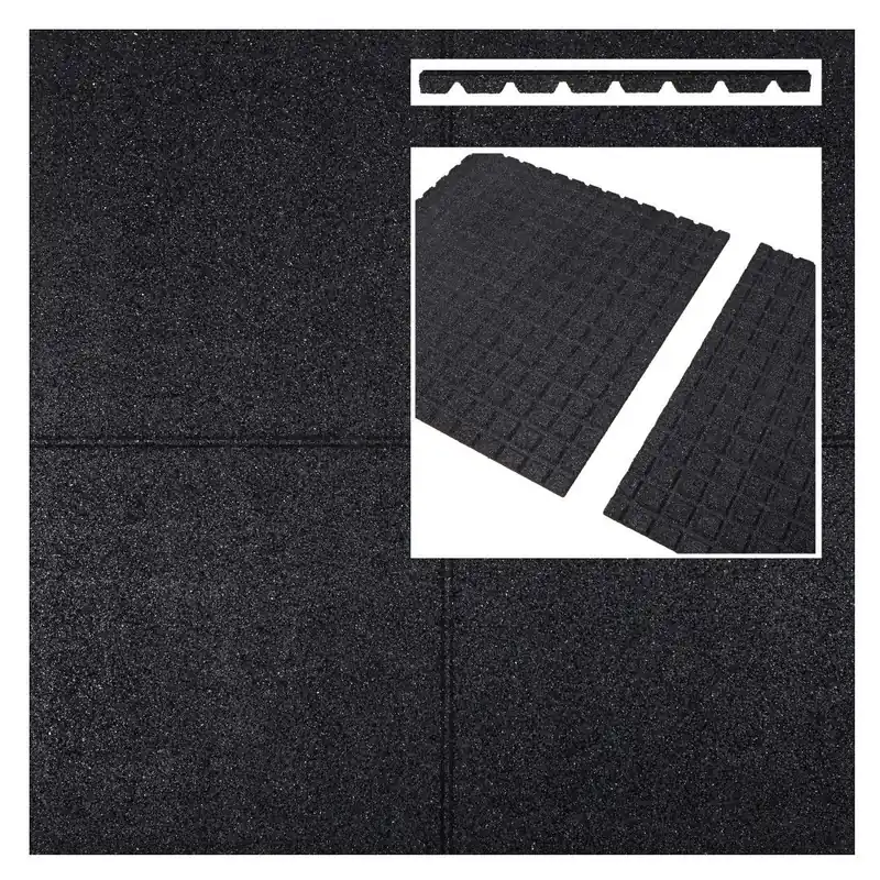 Sale - Rubberen tegels zwart 1000x1000x25mm prijs per m2