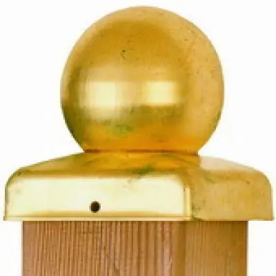 Paalornament messing bol 91x91mm paalkap voor tuinpaal - Koop vandaag