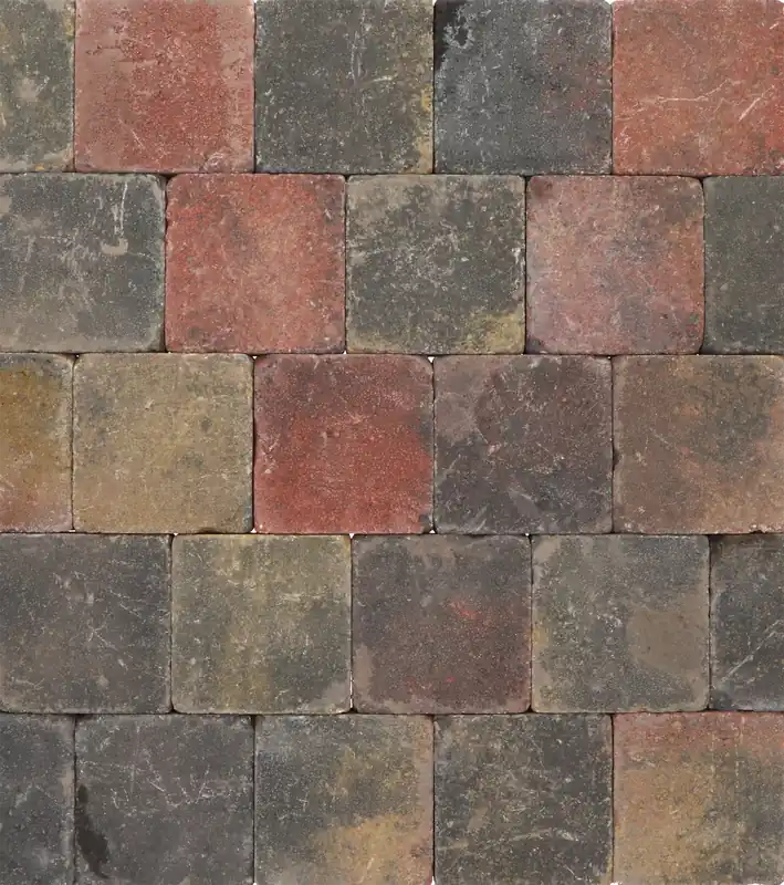 Direct van de fabrikant | Trommelstenen of koppelstones bont 20x20x6cm (m2)