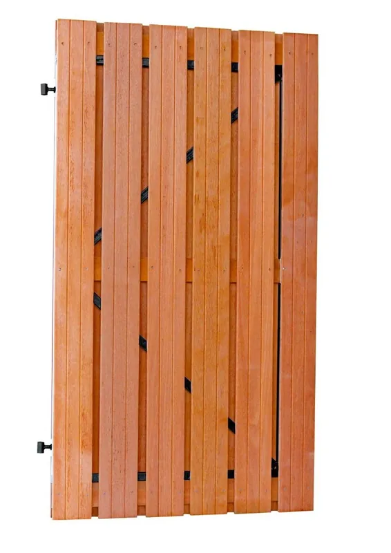 Professionele kwaliteit | Hardhouten tuinpoort op poortframe Bangkirai compleet 180x100cm