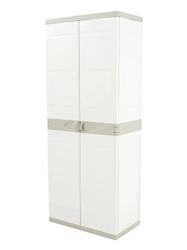 Kunststof opbergkast grijs 70x176cm met 4 inlegplanken | Actie