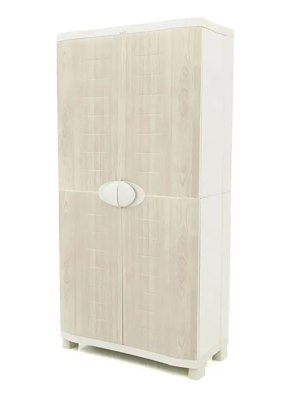Kunststof opbergkast beuken 90x184cm met 4 inlegplanken - Klantfavoriet