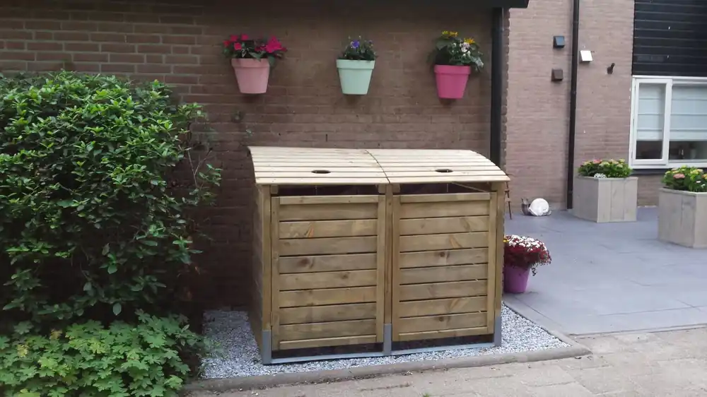 Kliko ombouw container ombouw klikoberging klikokast containerberging dubbel 155x122x90cm - Topkwaliteit