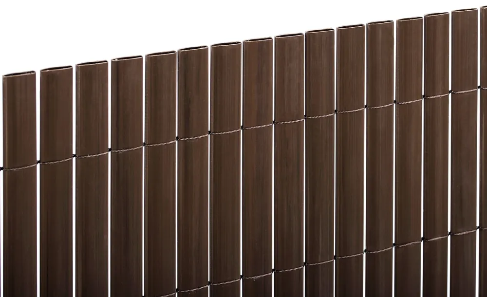 Nieuw in het assortiment - Tuinscherm tuinafscheiding kunststof PVC bruin 150x500cm