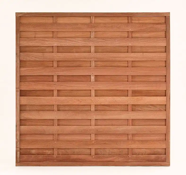 Schutting hardhout recht met kader 180x180cm - Premiumkwaliteit
