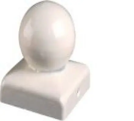 Scherp geprijsd | Paalornament bol wit paalkap voor tuinpaal 91mm