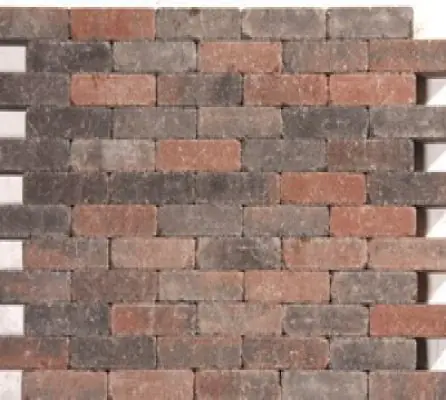 Superprijs - Waalformaat sierbestrating roodzwart getrommeld, 20x5x6cm, per m2