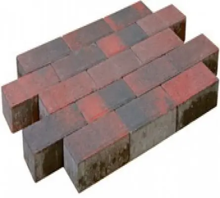 Korting - Betonklinkers dikformaat sierbestrating roodzwart strak, 21x7x7cm, per m2