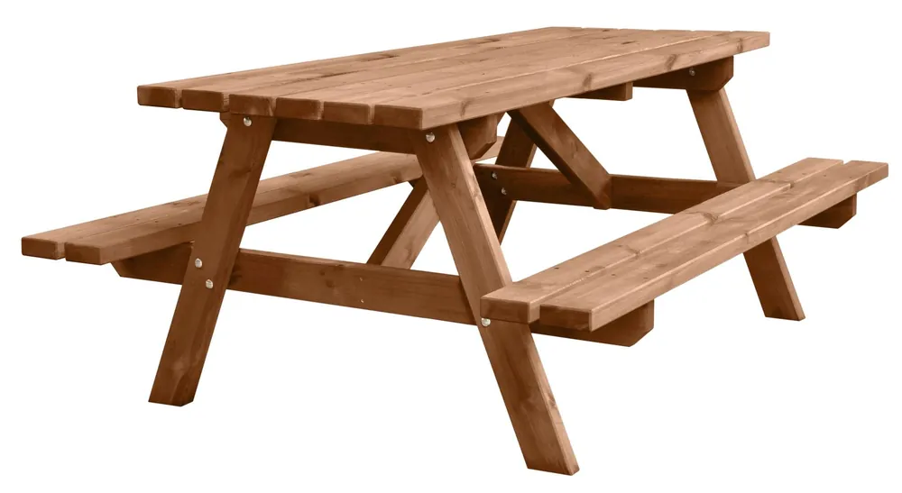 Picknicktafel zwaar grenen deluxe 180cm bruin geïmpregneerd | Veel gevraagd