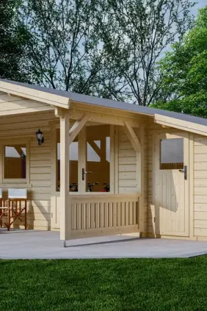 Aanbieding - Houten huis blokhut lodge Oxford 6.65x7.15m
