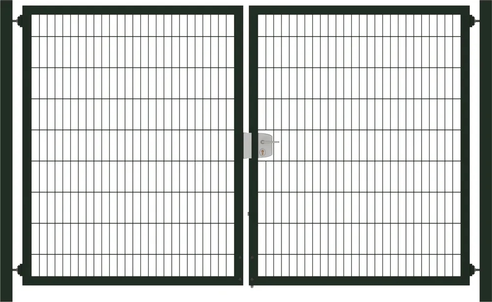 Metalen Tuinpoort dubbelstaafmatten dubbel 203cm hoog 450cm breed | Opruiming