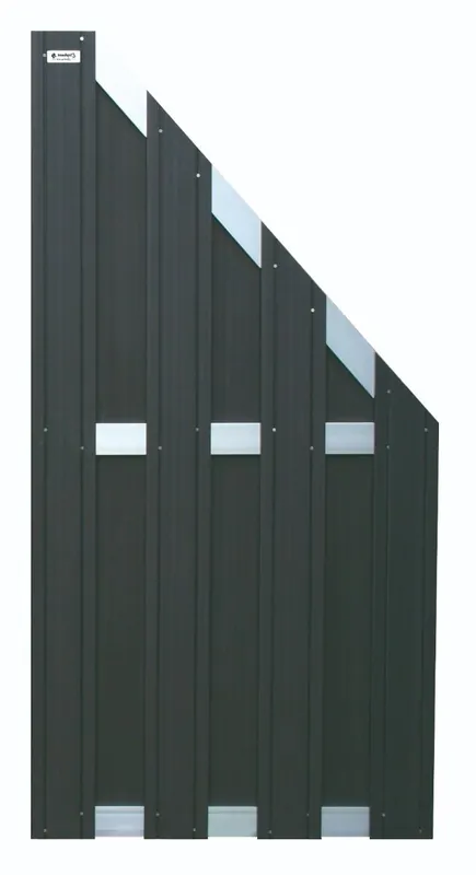 Uitverkoop - Tuinscherm schutting composiet zwart 90x180/93cm