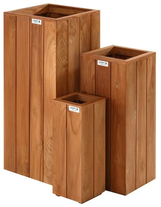 Superprijs | Bloembak plantenbak Bangkirai hardhout 70cm hoog