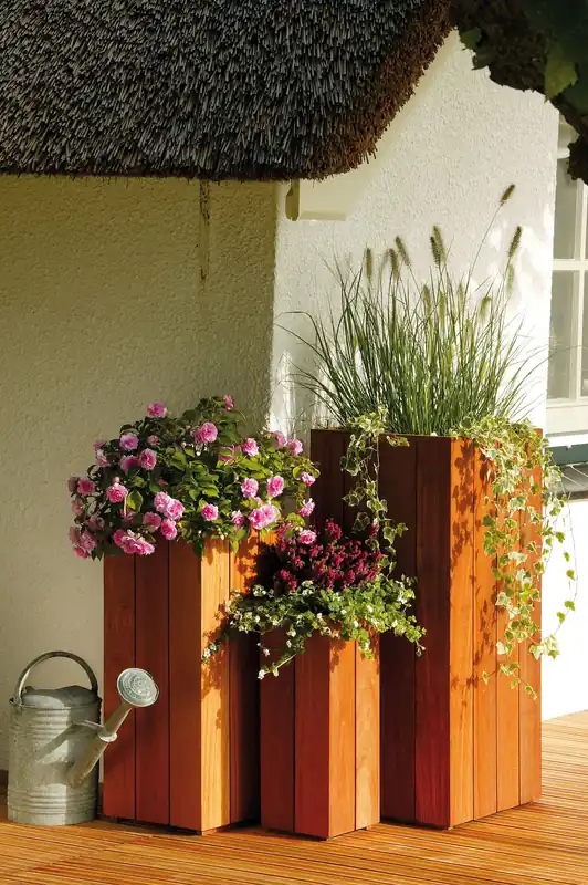 Bloembak plantenbak Bangkirai hardhout 40x40x90cm | Shop nu