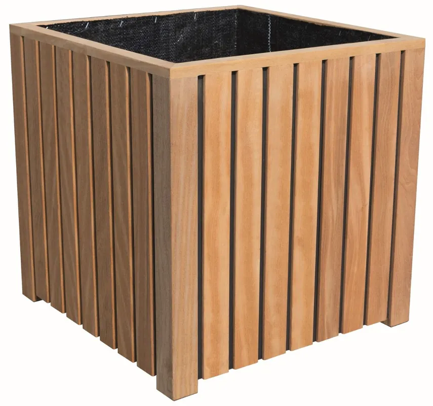 Flitsaanbieding | Bloembak plantenbak vierkant bangkirai hardhout 50x50cm