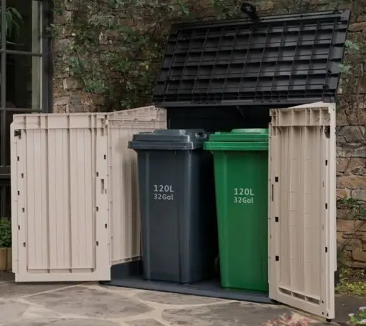 Kliko ombouw container ombouw klikoberging klikokast containerberging dubbel kunststof Midi | Nieuw gelanceerd
