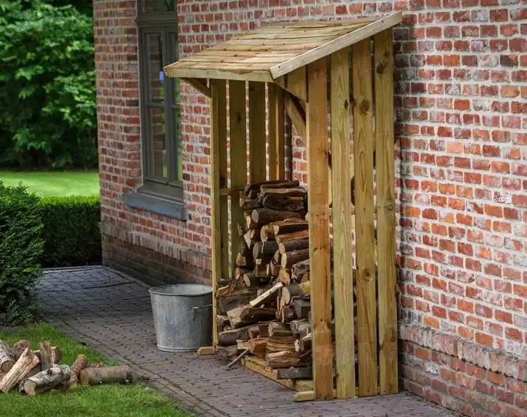Snelle verzending | Houtberging haardhout 180x180x70 cm met vloer – geïmpregneerd grenen
