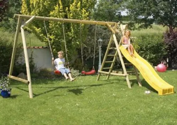 Houten speeltoestel Antoni compleet met glijbaan 260x380x225cm | Veel gevraagd
