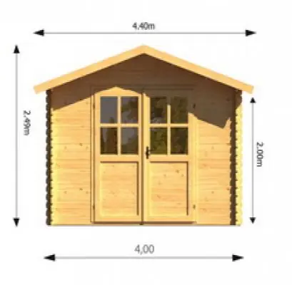 Houten tuinhuisje blokhut Redbridge 400x300cm | Actie loopt bijna af