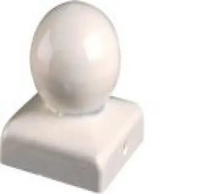 Rechtstreeks uit de fabriek - Paalornament bol paalkappen afdekkap tuinpaal wit 110x110mm