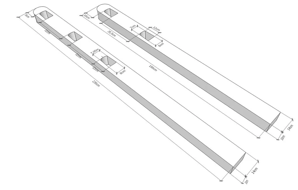 Betonpaal Post & Rail hekwerk 190cm - Trending