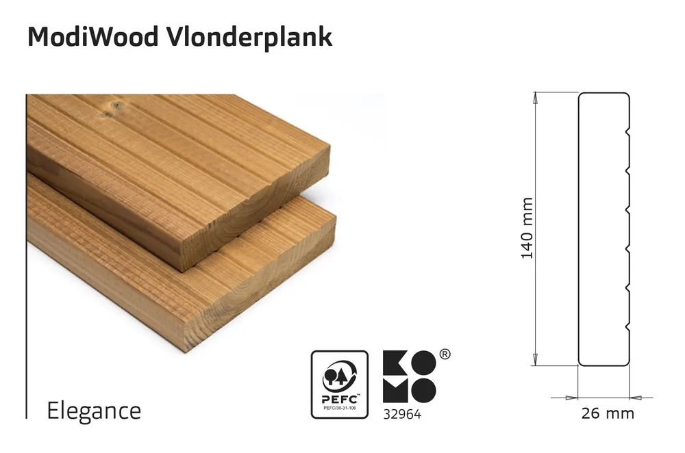 Vlonderplanken voor vlonder thermisch gemodificeerd Elegance 420cm | Premium